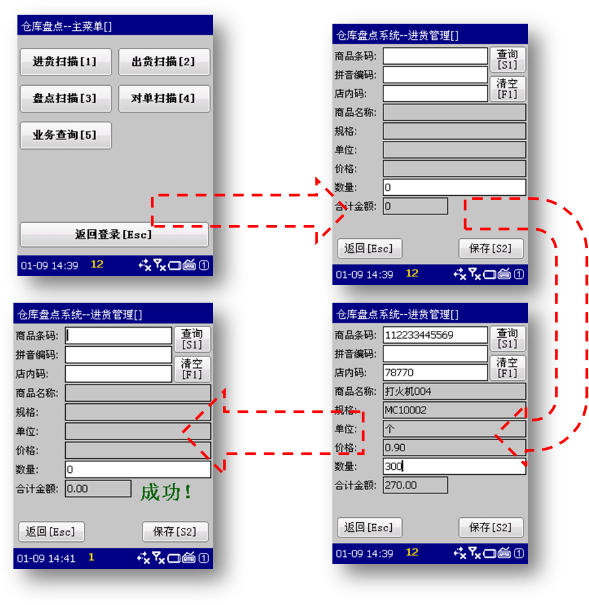 智能倉儲系統(tǒng)手持機(jī)操作界面